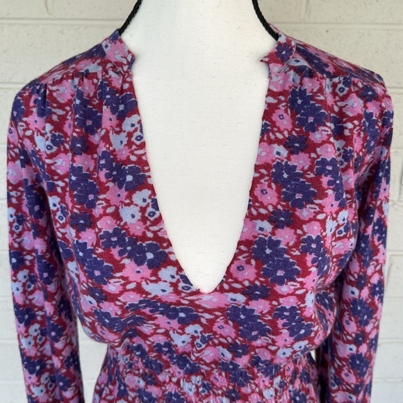 Free People floral cashmere blend cinch waist lightweight sweater, M - Picture 2 of 14